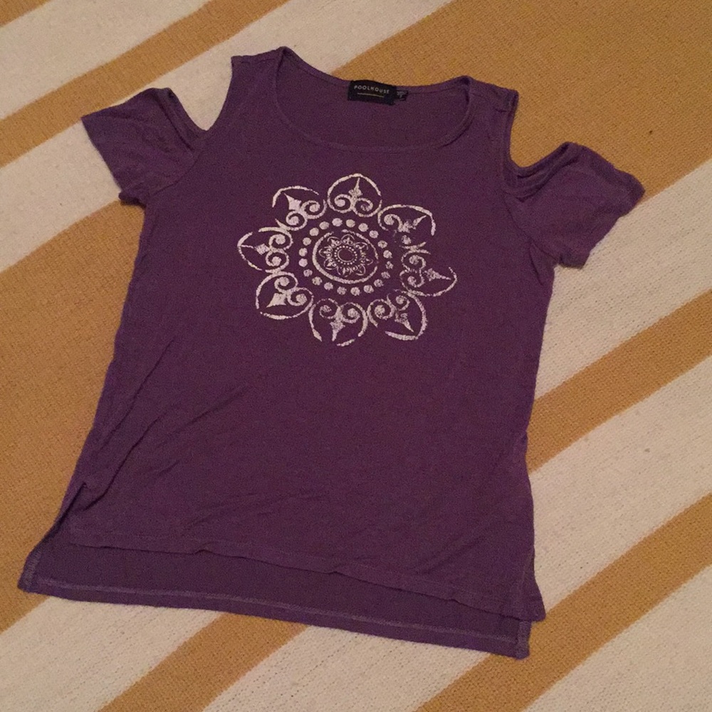 Dark purple open shoulder, kids shirt